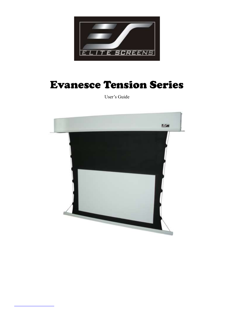 Elite Screens Evanesce Tension (EU) User Manual | 10 pages