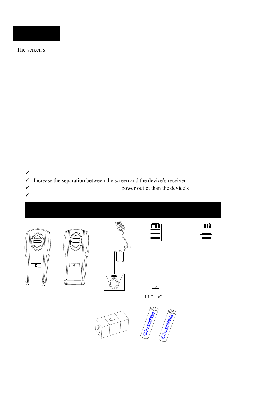 Evanesce tension accesories, Warning | Elite Screens Evanesce Tension (EU) User Manual | Page 3 / 10