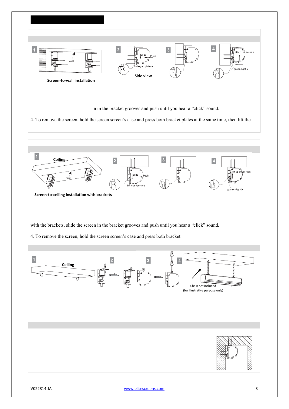 Installation instructions | Elite Screens Starling Tension Series User Manual | Page 3 / 5