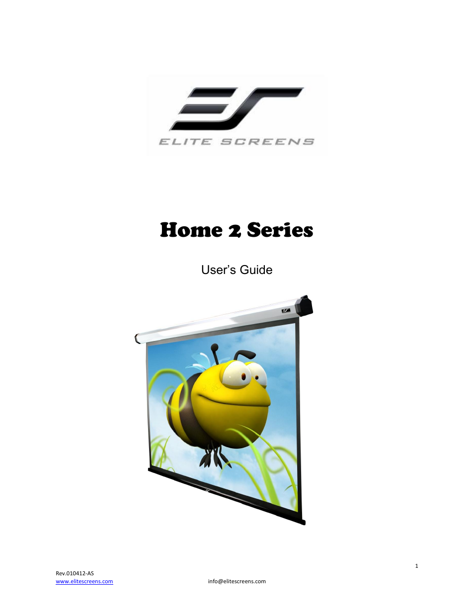 Elite Screens Home2 Series User Manual | 9 pages