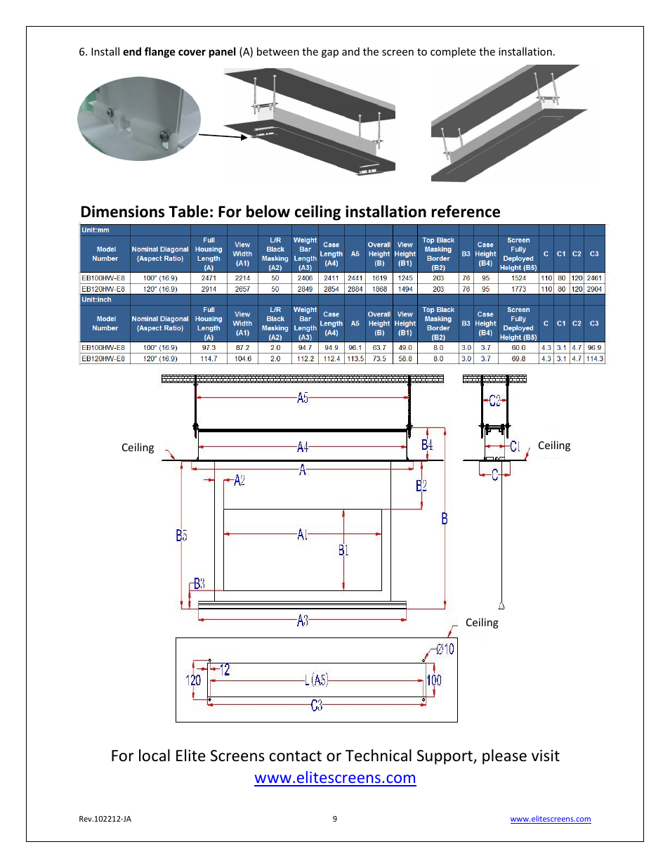 Elite Screens Evanesce B Series User Manual | Page 9 / 9