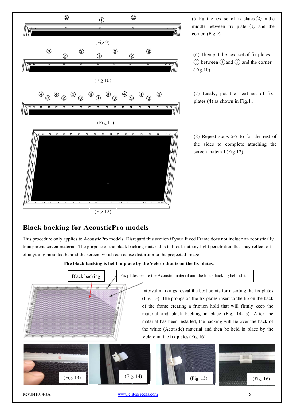 Elite Screens ezFrame Series User Manual | Page 5 / 7