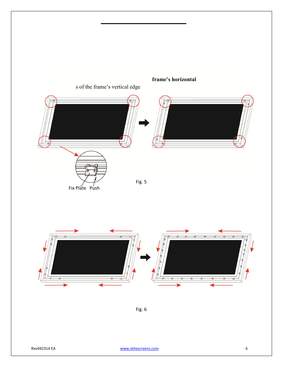 Attaching the fix plates | Elite Screens Lunette Series User Manual | Page 6 / 9