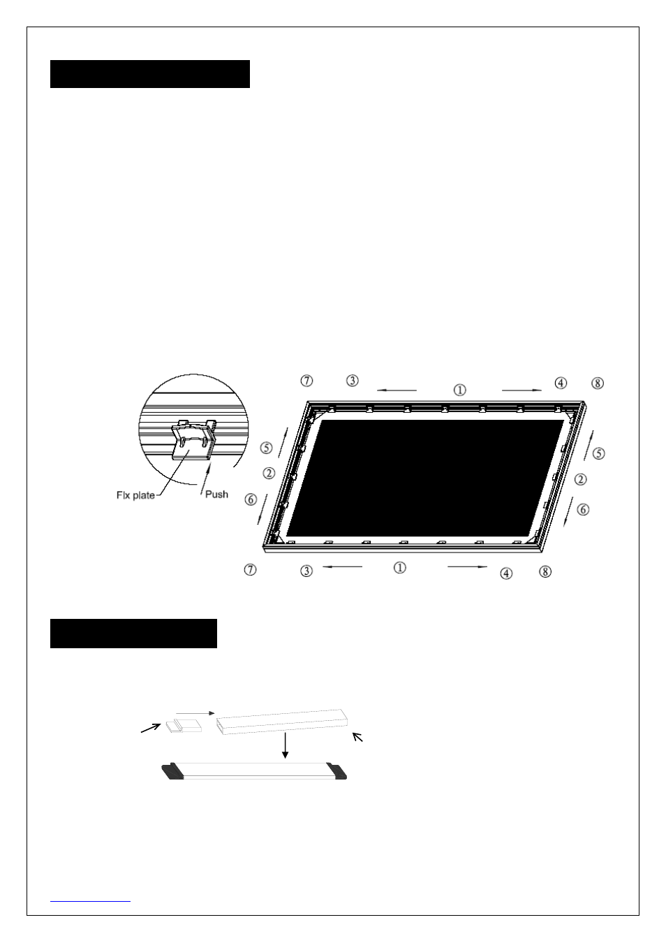 Center support bar d, Attaching the fix plates | Elite Screens ezFrame Plus Series User Manual | Page 6 / 8