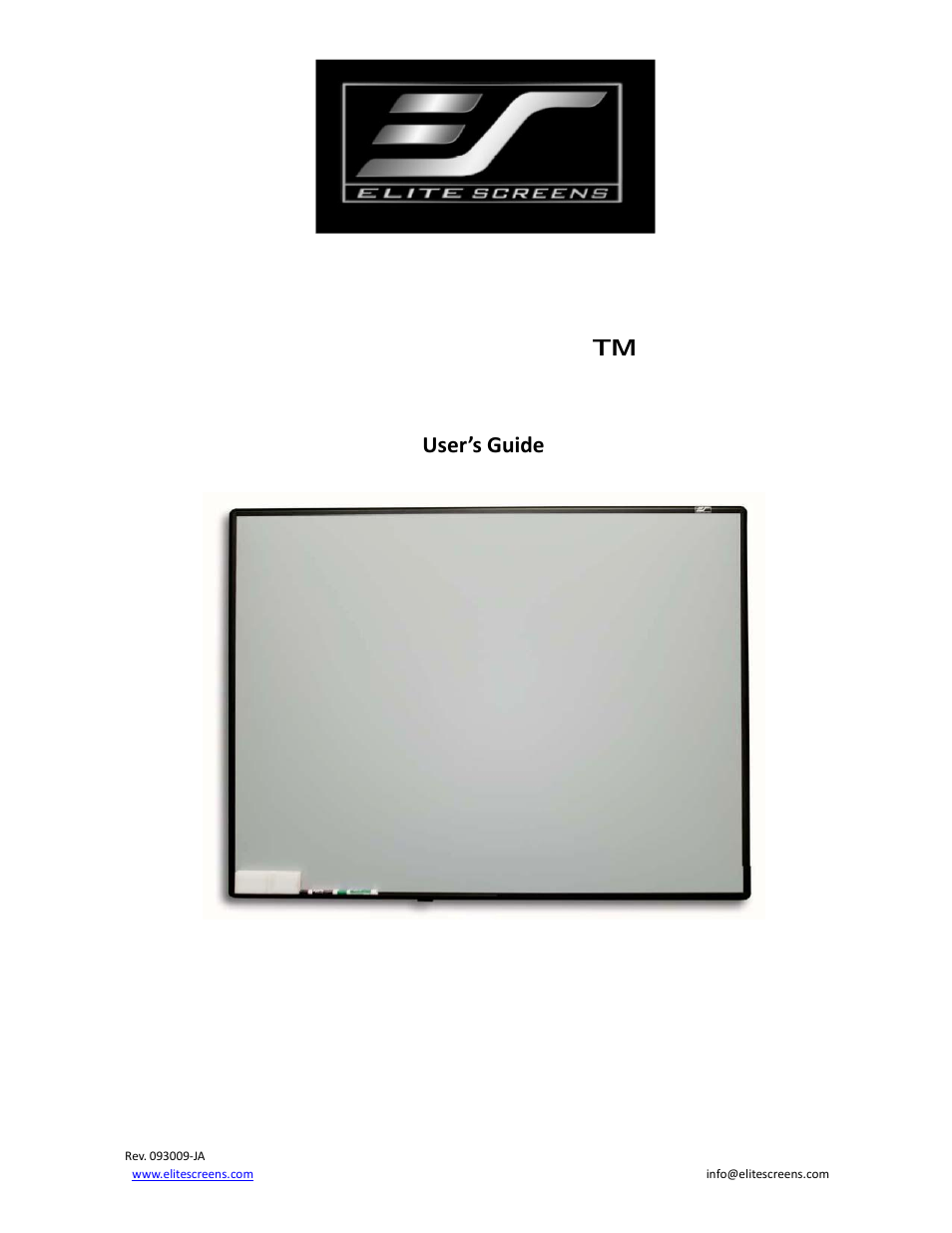 Elite Screens WhiteBoardScreen User Manual | 11 pages