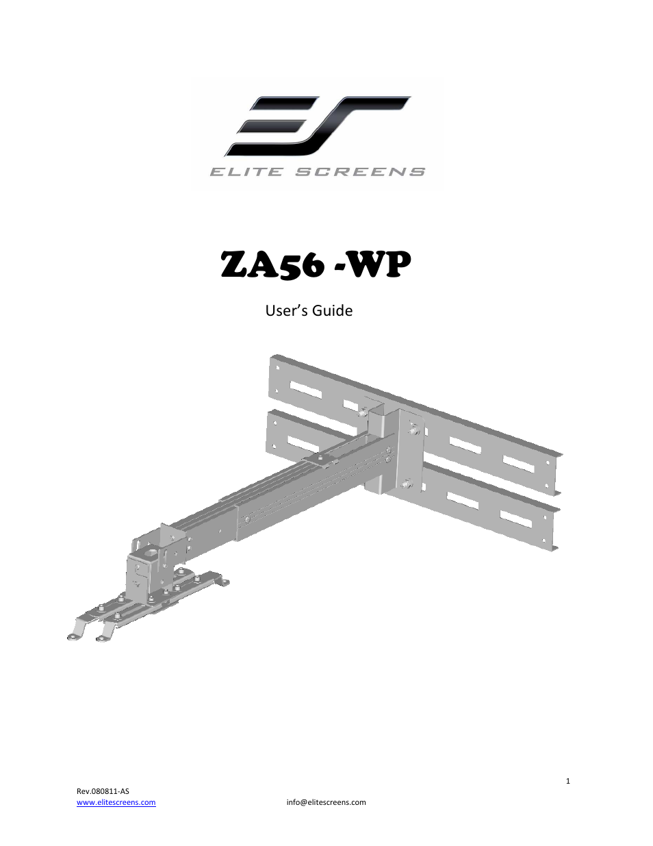 Elite Screens ZA56-WP User Manual | 6 pages