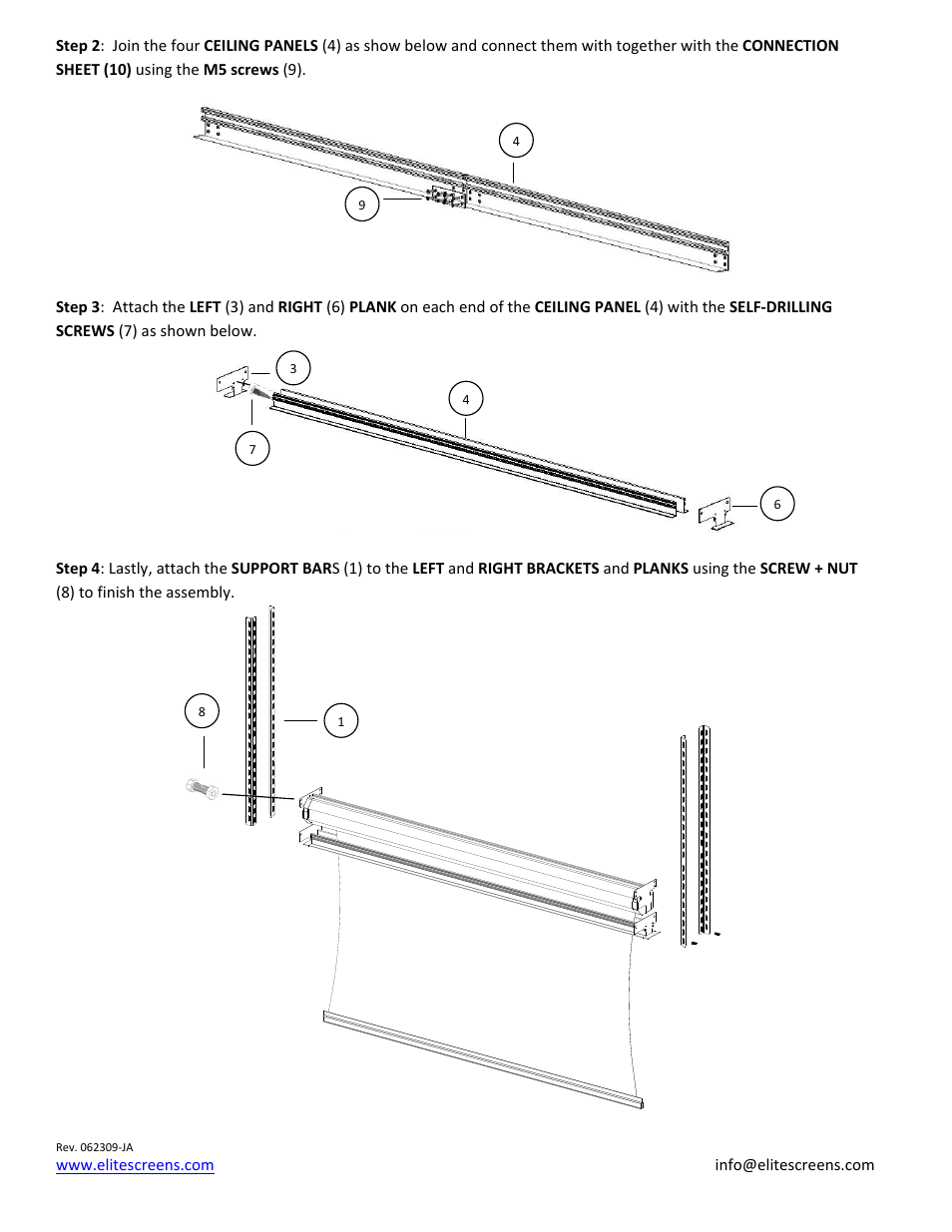 Elite Screens CineTension2 Ceiling Kit User Manual | Page 5 / 9