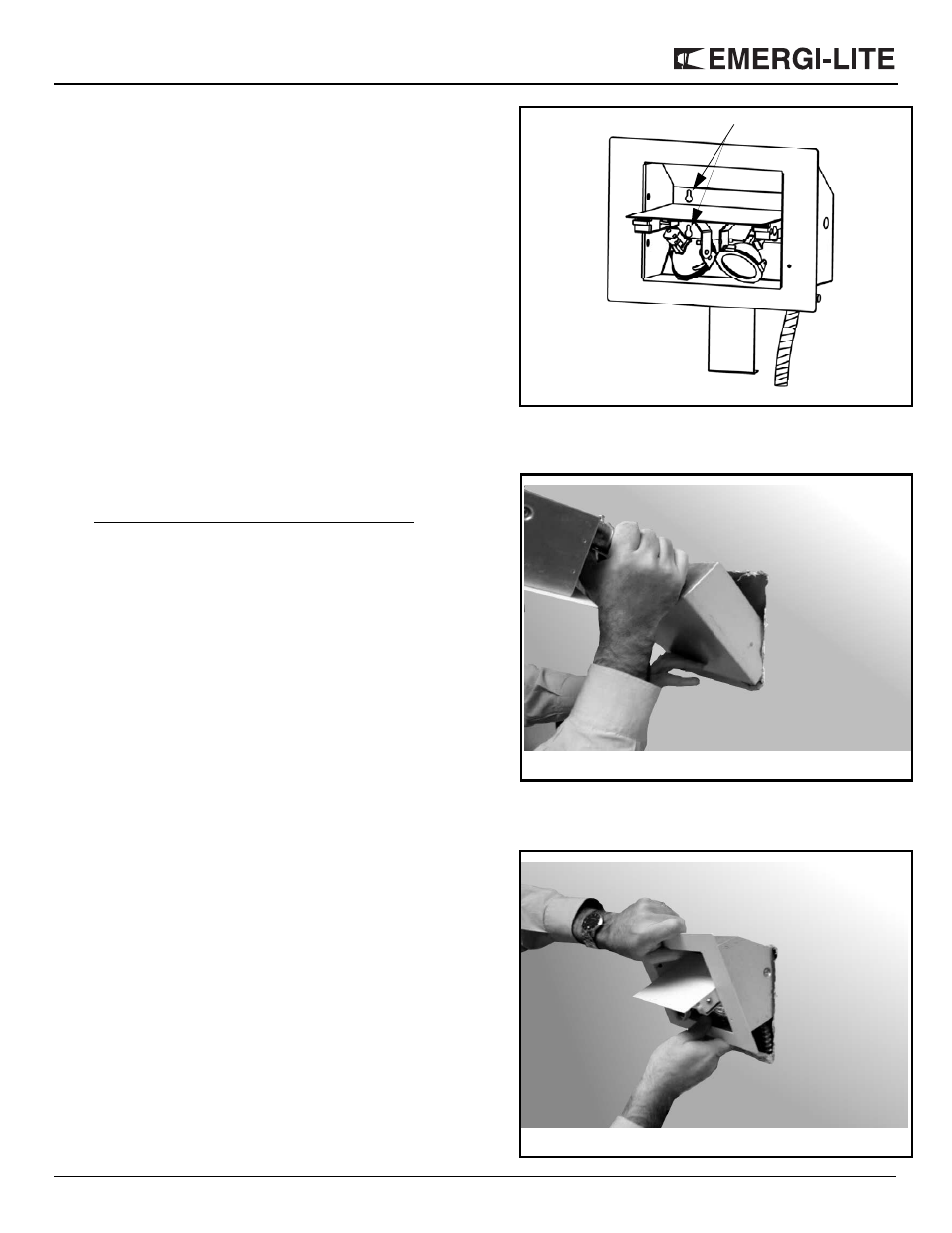 Mini retract-lite: concealed emergency lighting, Equipment installation in an open ceiling, Testing the equipment | Maintenance | Emergi-Lite Mini Revelation Battery Series User Manual | Page 3 / 4