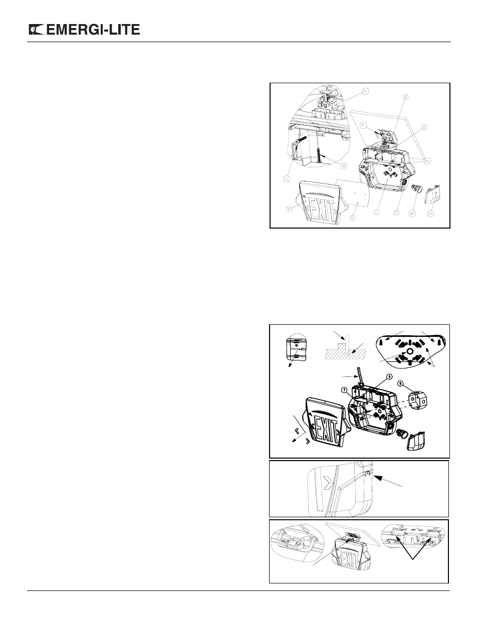 Emergi-Lite Premier Series Thermoplastic Combination Battery Unit and Exit Sign User Manual | 2 pages