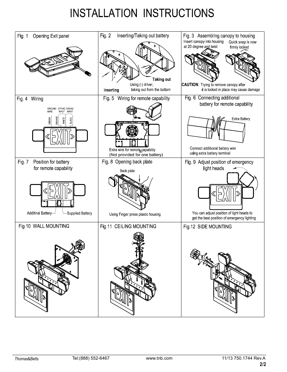 Emergi-Lite ELX400 SQ Series (Escort II) User Manual | Page 2 / 2