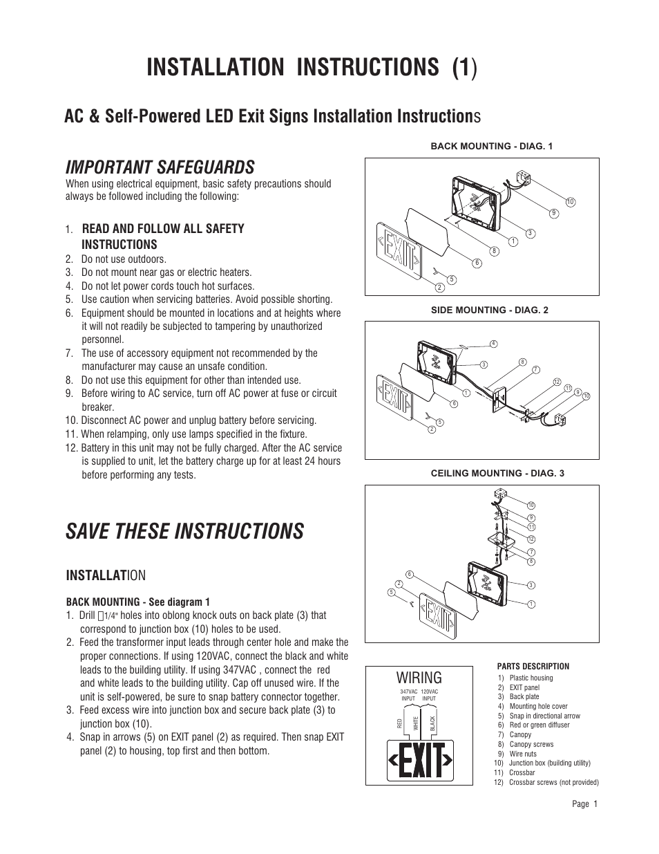 Emergi-Lite ELX Series User Manual | 2 pages
