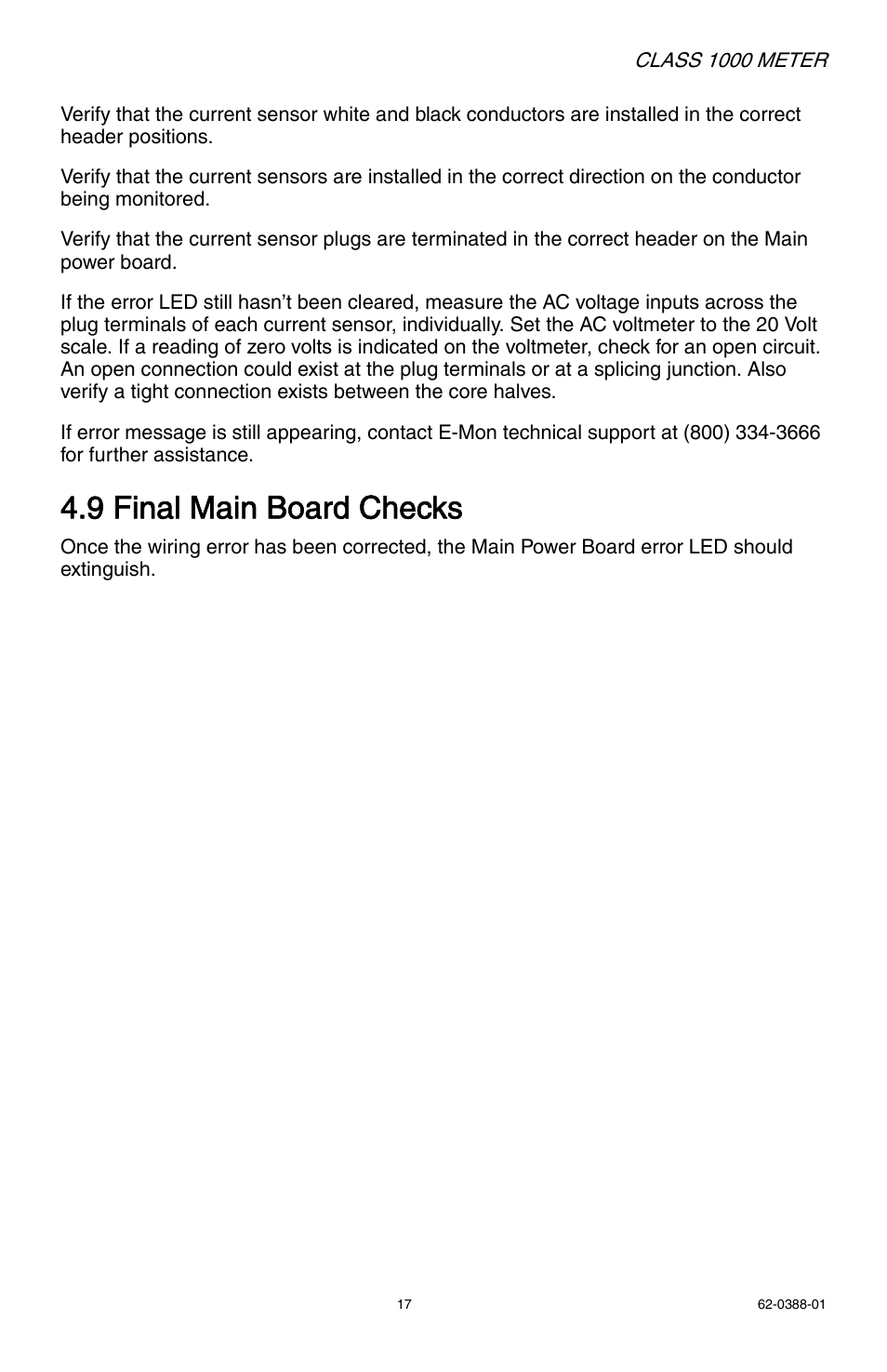 9 final main board checks | E-Mon E10-2277200JKIT User Manual | Page 17 / 32