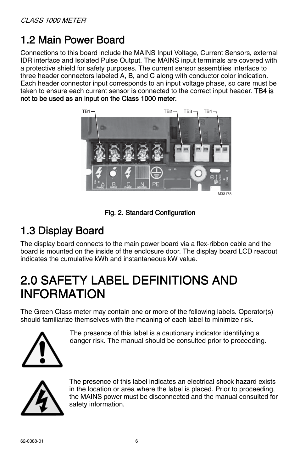 0 safety label definitions and information, 2 main power board, 3 display board | E-Mon E10-2277200JKIT User Manual | Page 6 / 32