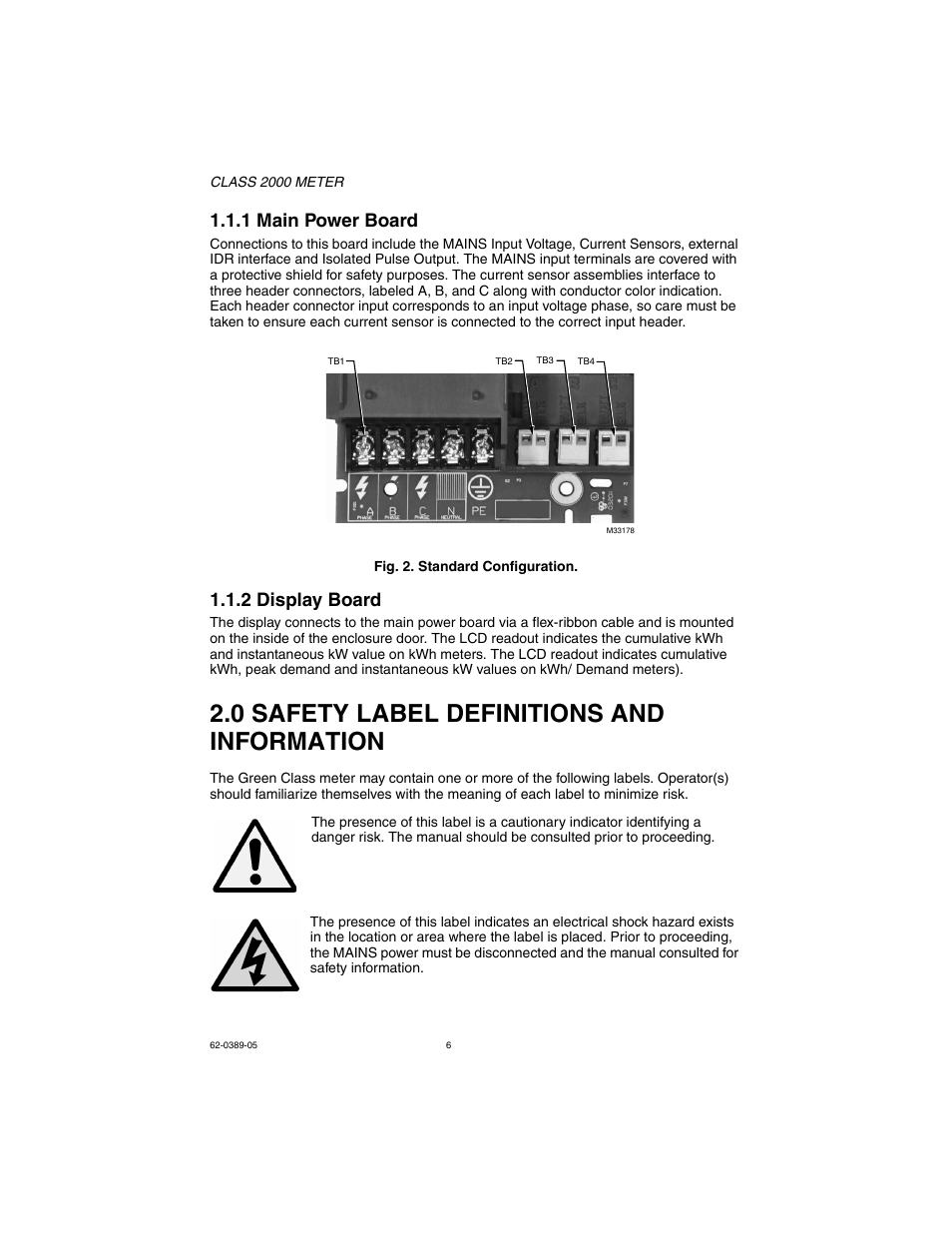 0 safety label definitions and information, 1 main power board, 2 display board | E-Mon E20-6003200J-D-KIT User Manual | Page 6 / 52