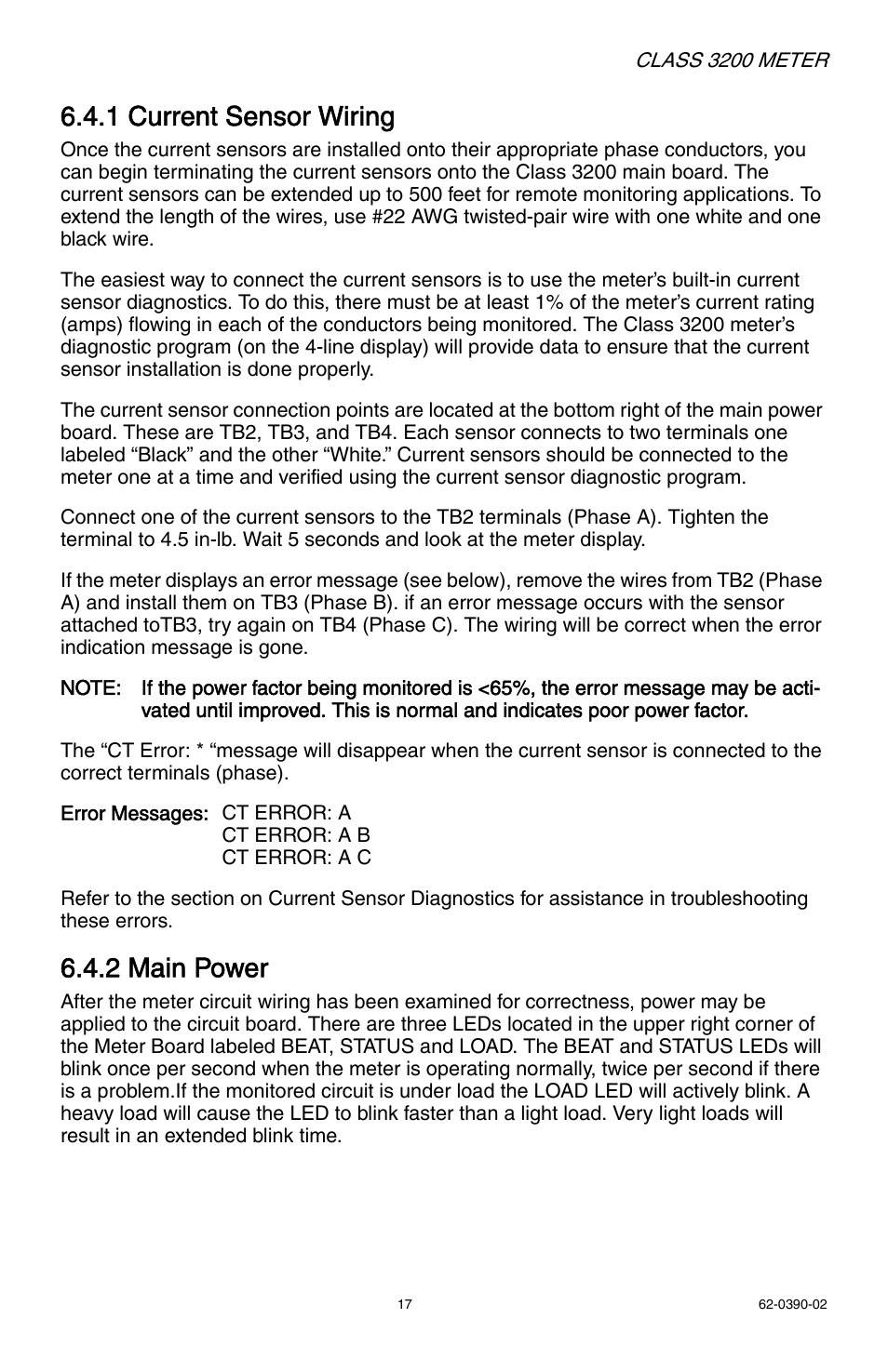 1 current sensor wiring, 2 main power | E-Mon E32-6003200REZ7KIT User Manual | Page 17 / 52