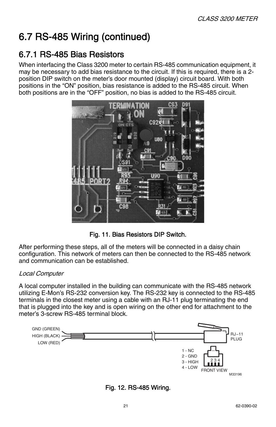 7 rs-485 wiring (continued), 1 rs-485 bias resistors | E-Mon E32-6003200REZ7KIT User Manual | Page 21 / 52