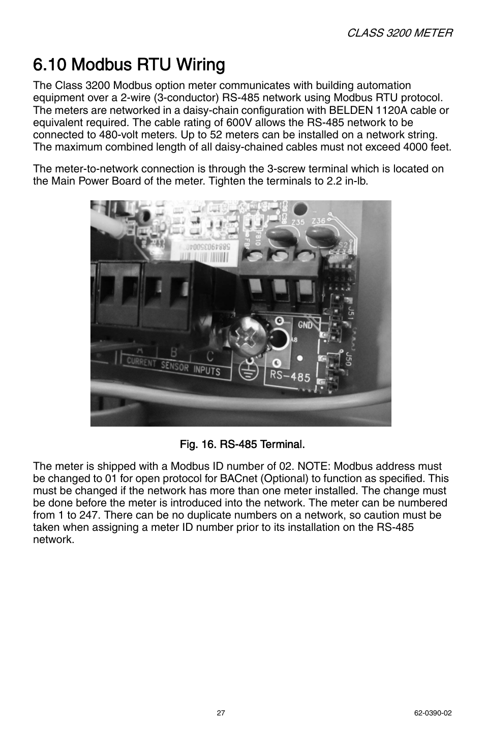 10 modbus rtu wiring | E-Mon E32-6003200REZ7KIT User Manual | Page 27 / 52