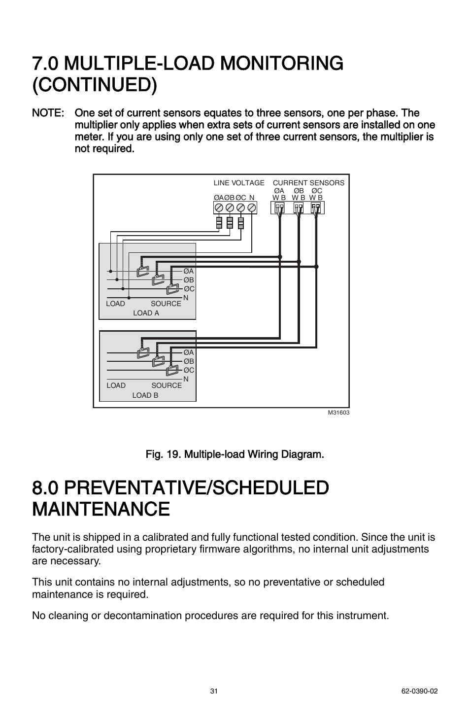 0 multiple-load monitoring (continued), 0 preventative/scheduled maintenance | E-Mon E32-6003200REZ7KIT User Manual | Page 31 / 52