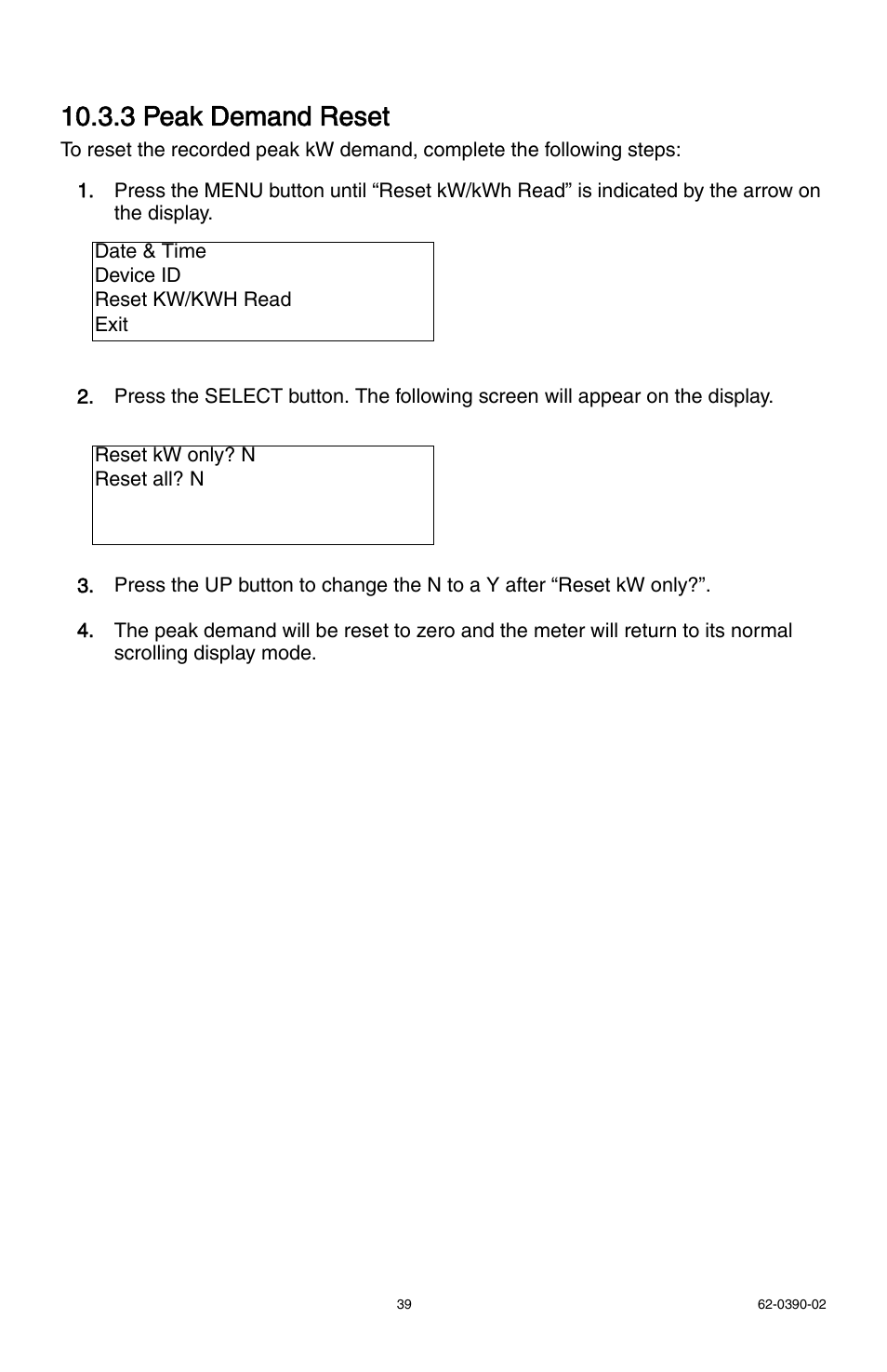 3 peak demand reset | E-Mon E32-6003200REZ7KIT User Manual | Page 39 / 52