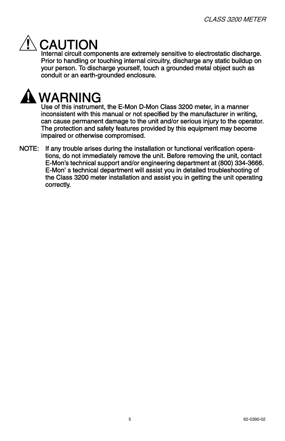 Caution, Warning | E-Mon E32-6003200REZ7KIT User Manual | Page 5 / 52