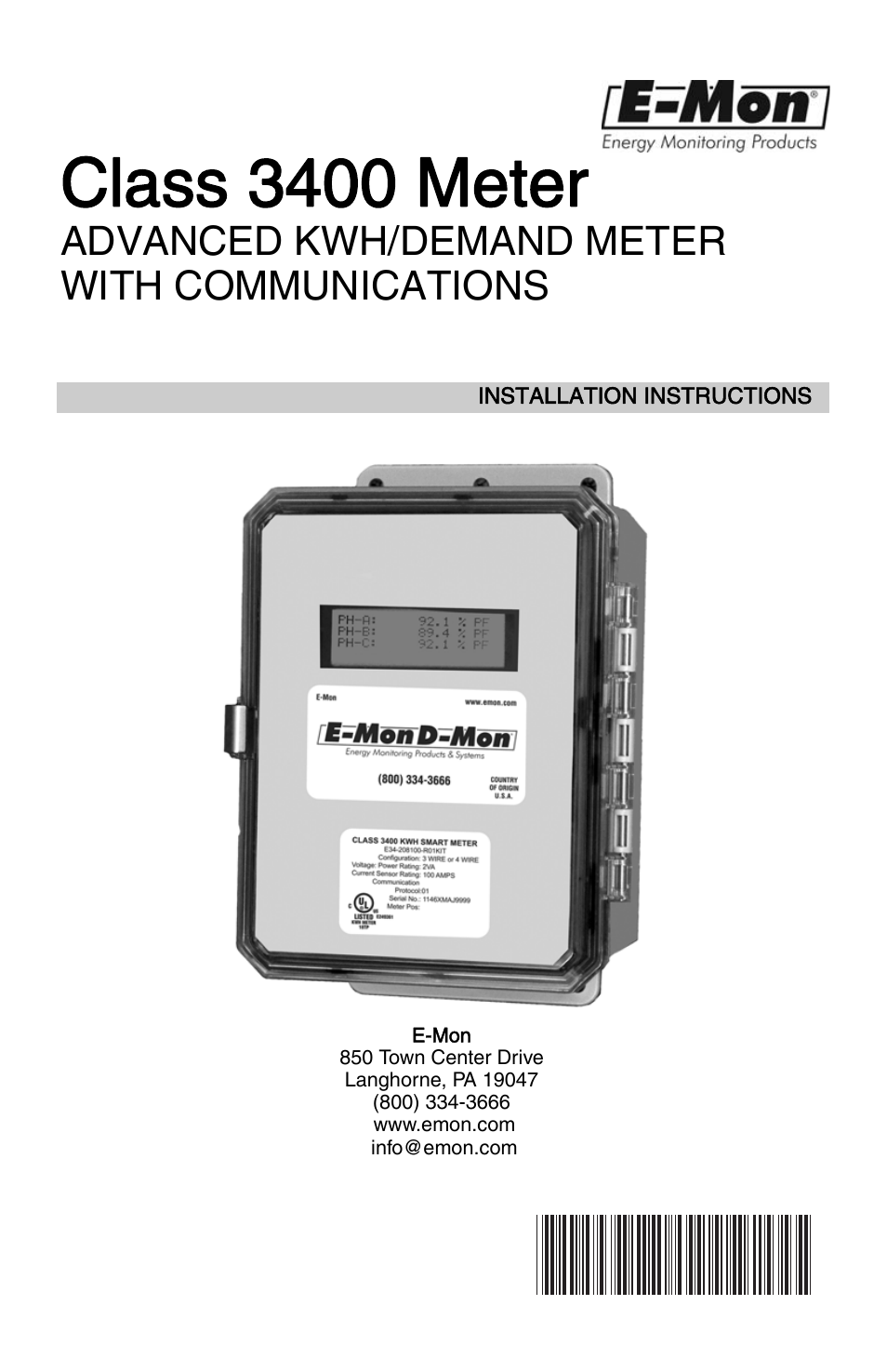 E-Mon E34-6003200R*KIT User Manual | 52 pages