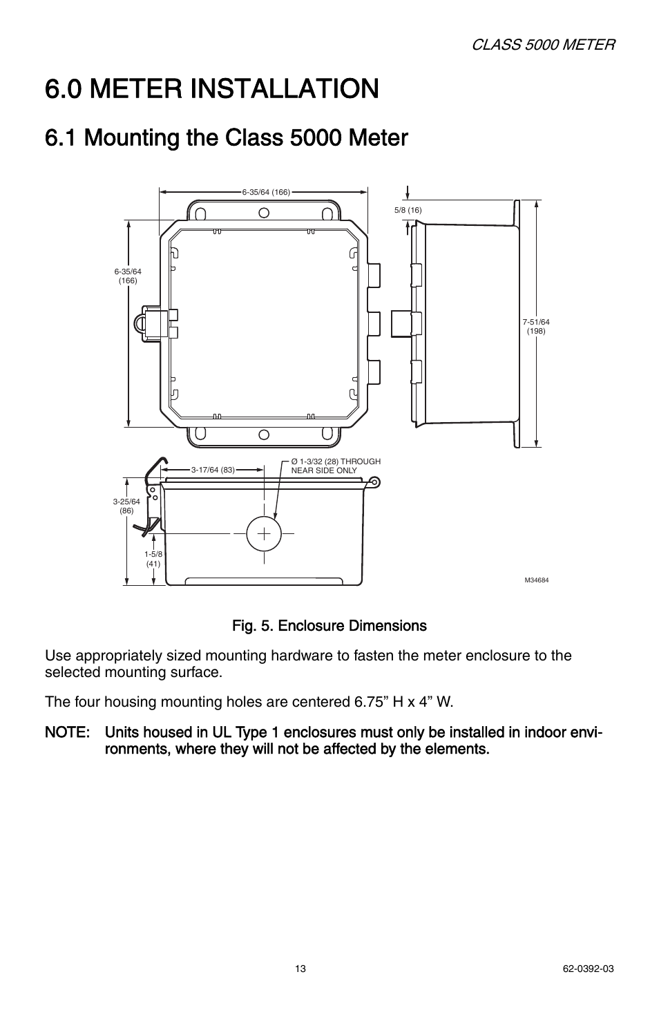 0 meter installation, Class 5000 meter | E-Mon E50-6003200R*KIT User Manual | Page 13 / 64