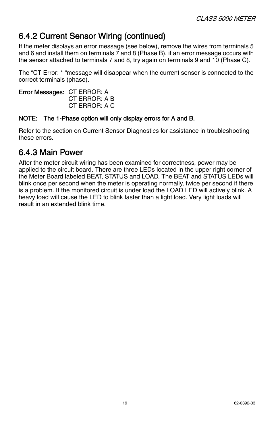 2 current sensor wiring (continued), 3 main power | E-Mon E50-6003200R*KIT User Manual | Page 19 / 64