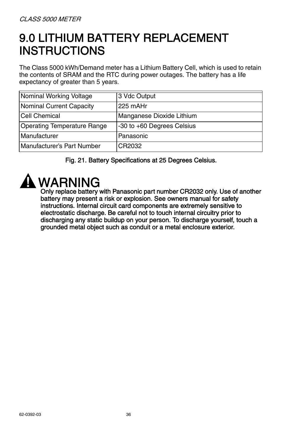 Warning, 0 lithium battery replacement instructions | E-Mon E50-6003200R*KIT User Manual | Page 36 / 64