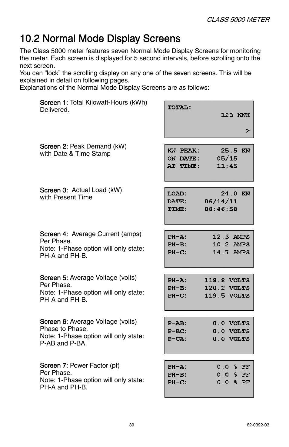 2 normal mode display screens | E-Mon E50-6003200R*KIT User Manual | Page 39 / 64