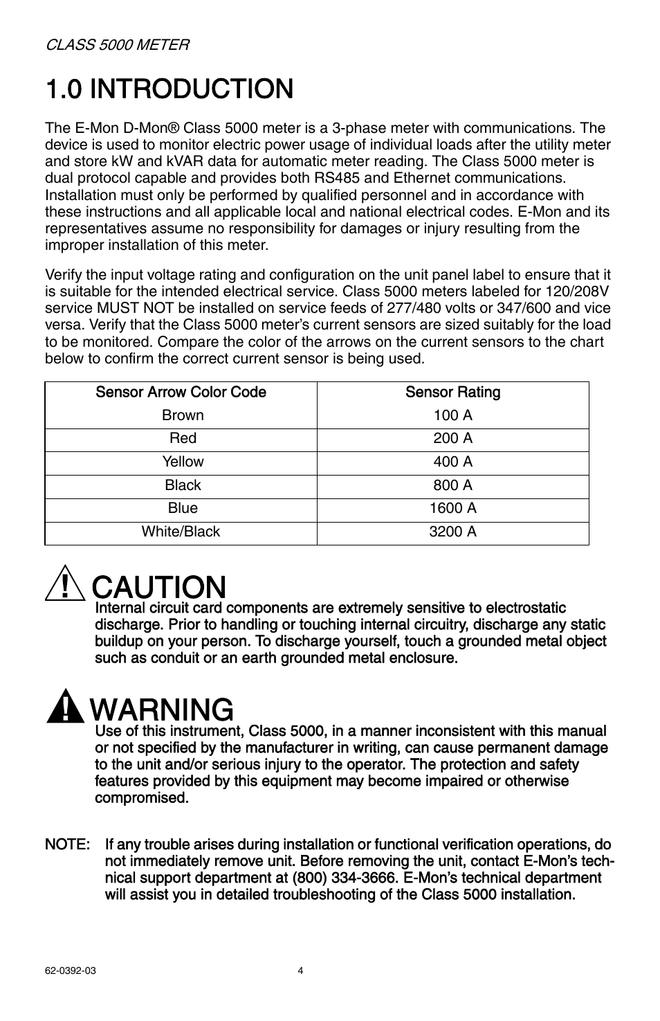 Caution, Warning, 0 introduction | E-Mon E50-6003200R*KIT User Manual | Page 4 / 64