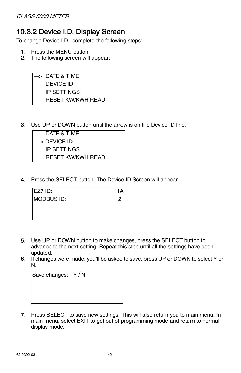 2 device i.d. display screen | E-Mon E50-6003200R*KIT User Manual | Page 42 / 64