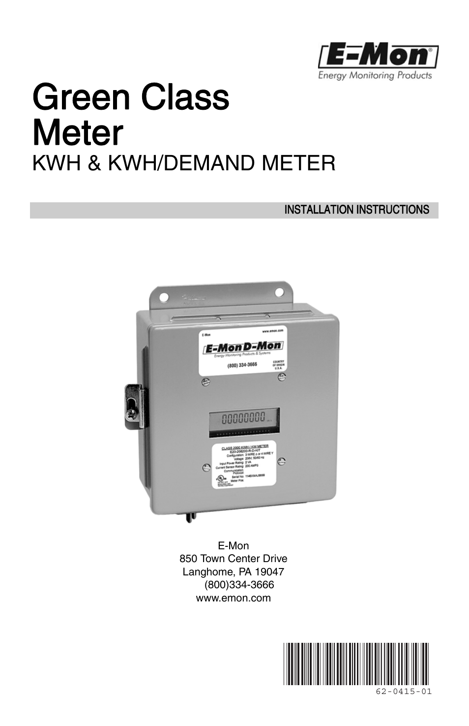 E-Mon E20-6003200J-G-KIT User Manual | 40 pages