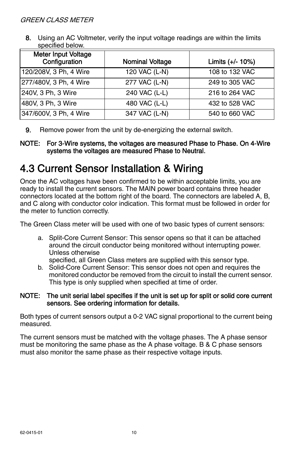 3 current sensor installation & wiring | E-Mon E20-6003200J-G-KIT User Manual | Page 10 / 40