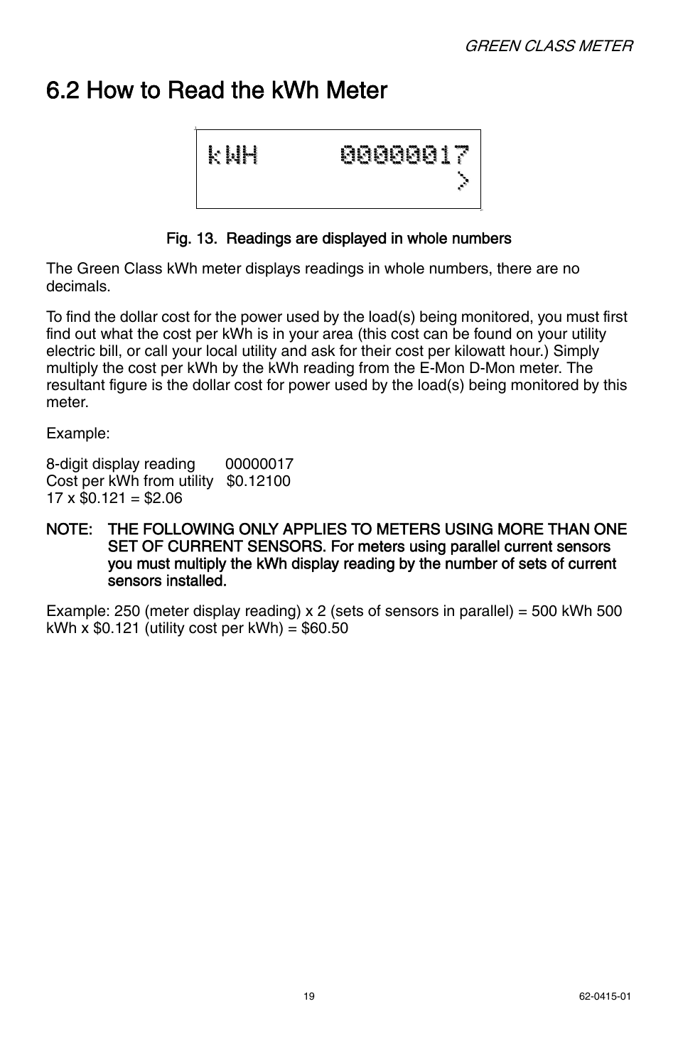 2 how to read the kwh meter | E-Mon E20-6003200J-G-KIT User Manual | Page 19 / 40