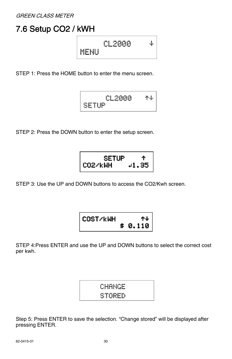 6 setup co2 / kwh | E-Mon E20-6003200J-G-KIT User Manual | Page 30 / 40