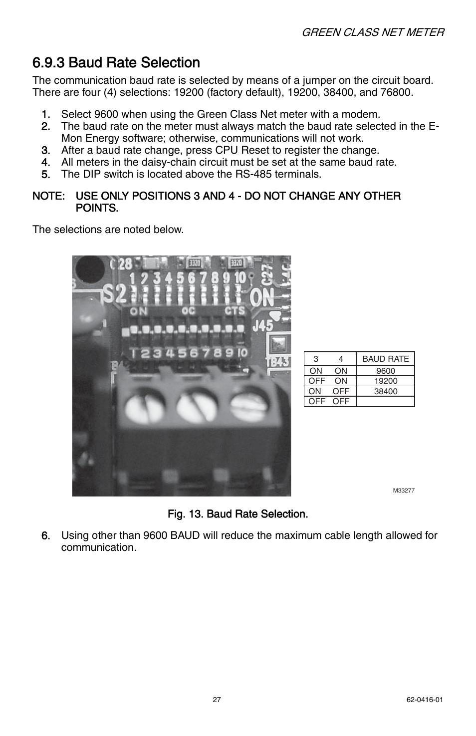 3 baud rate selection | E-Mon E50-6003200J*-N-KIT User Manual | Page 27 / 48