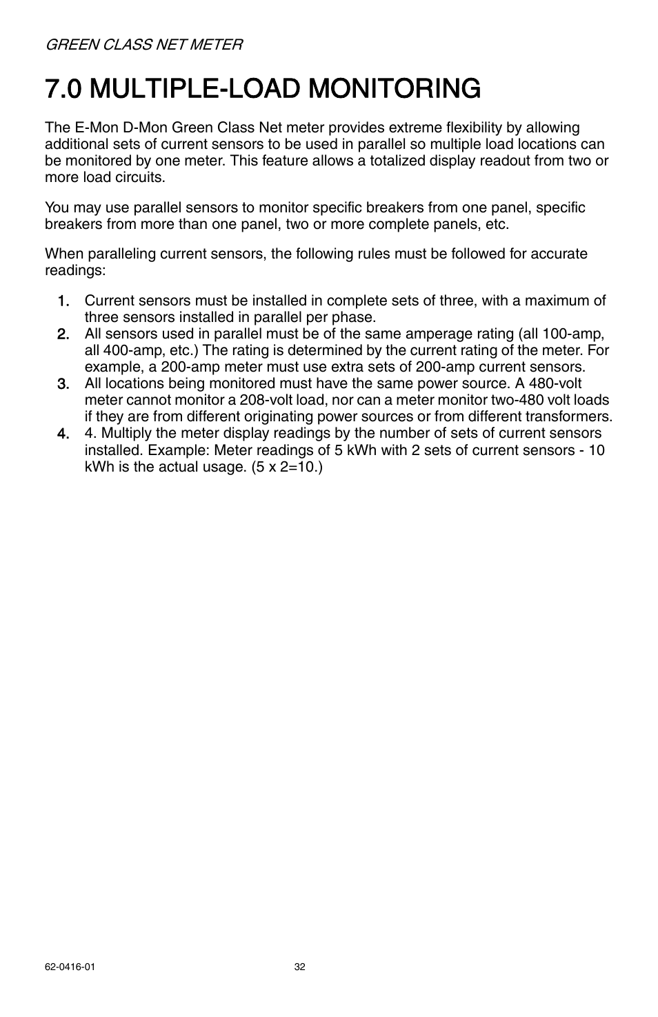 0 multiple-load monitoring | E-Mon E50-6003200J*-N-KIT User Manual | Page 32 / 48