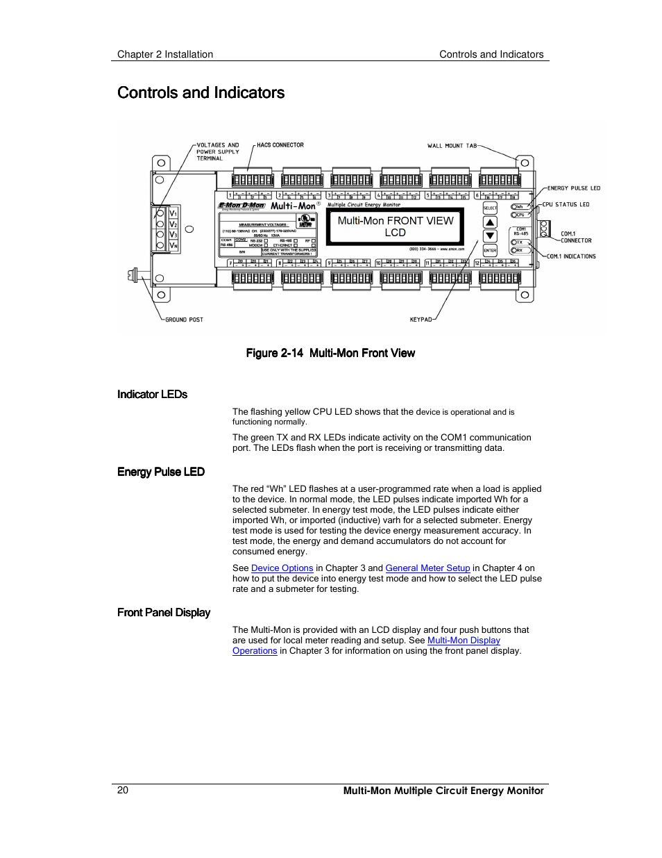 Controls and indicators | E-Mon E-MM-RTU-D-N User Manual | Page 20 / 72