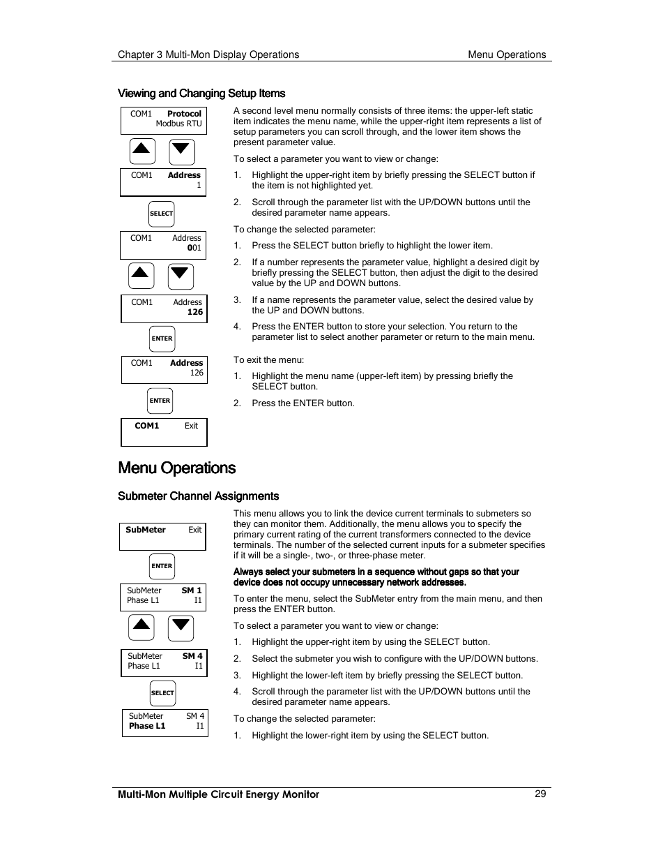 Menu operations | E-Mon E-MM-RTU-D-N User Manual | Page 29 / 72