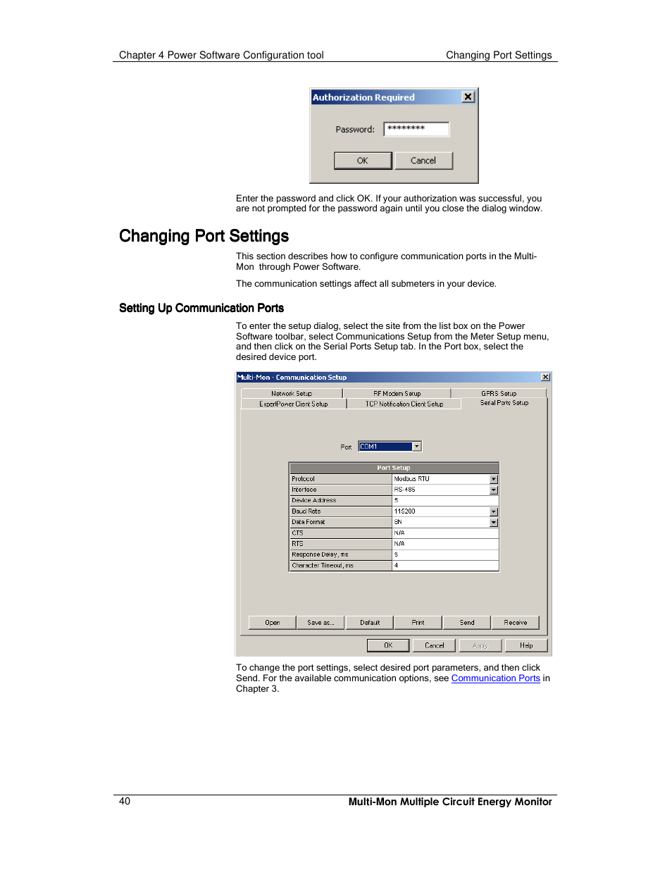 Changing port settings | E-Mon E-MM-RTU-D-N User Manual | Page 40 / 72