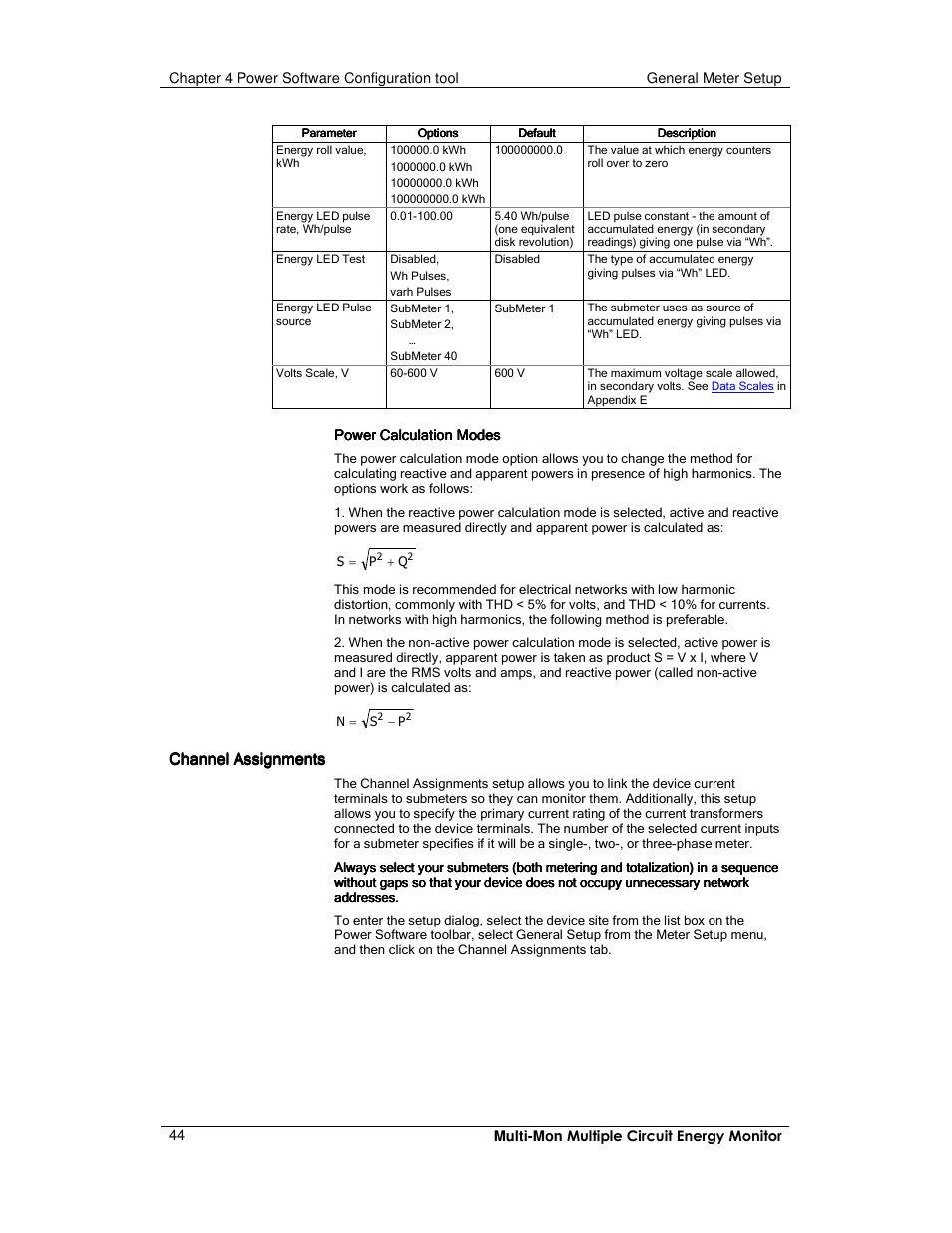 Channel assignments | E-Mon E-MM-RTU-D-N User Manual | Page 44 / 72