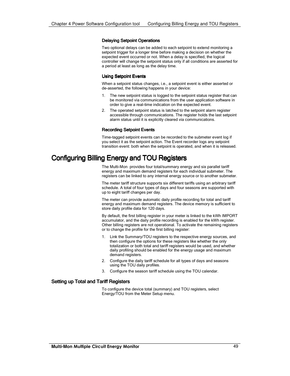 Configuring billing energy and tou registers | E-Mon E-MM-RTU-D-N User Manual | Page 49 / 72