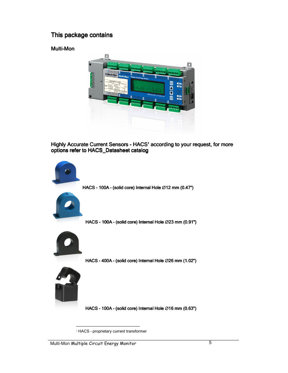 This package contains | E-Mon E-MM-RTU-D-N User Manual | Page 5 / 72