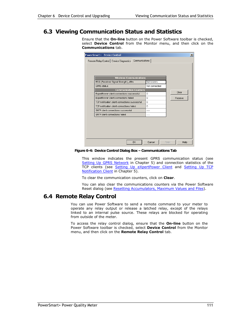 3 viewing communication status and statistics, 4 remote relay control | E-Mon E-PS-E-RTU-N User Manual | Page 111 / 160