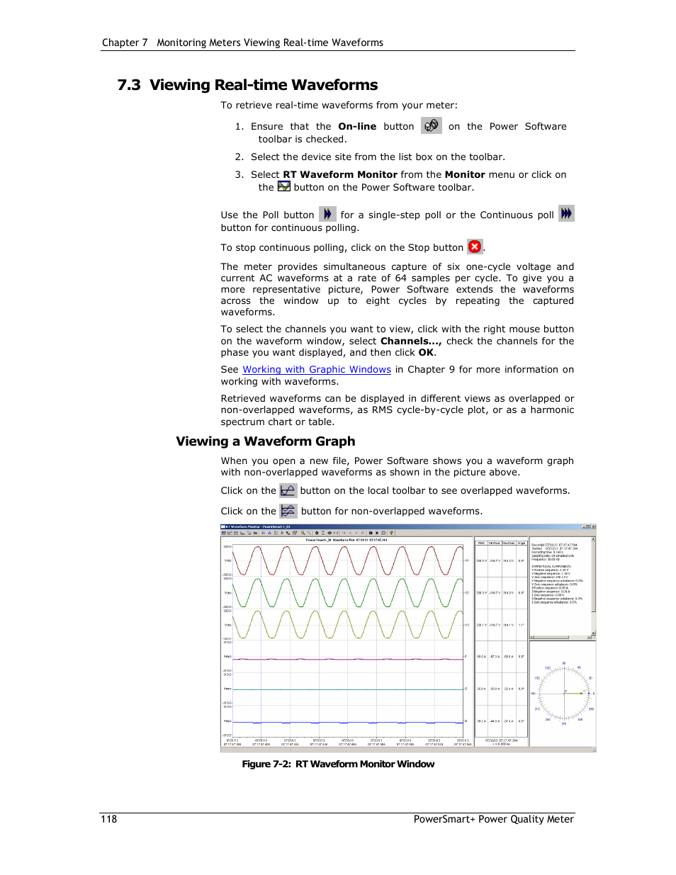 3 viewing real-time waveforms | E-Mon E-PS-E-RTU-N User Manual | Page 118 / 160