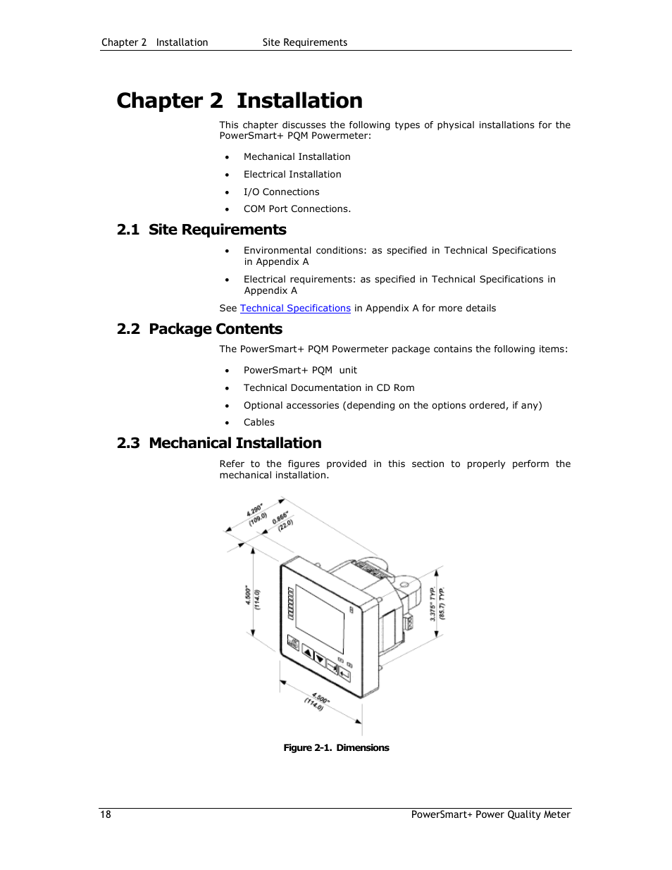 Chapter 2 installation, 1 site requirements, 2 package contents | 3 mechanical installation | E-Mon E-PS-E-RTU-N User Manual | Page 18 / 160