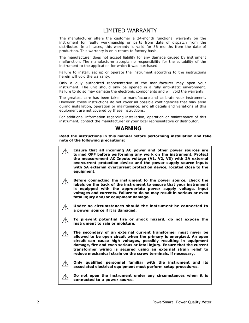 Limited warranty, Warning | E-Mon E-PS-E-RTU-N User Manual | Page 2 / 160