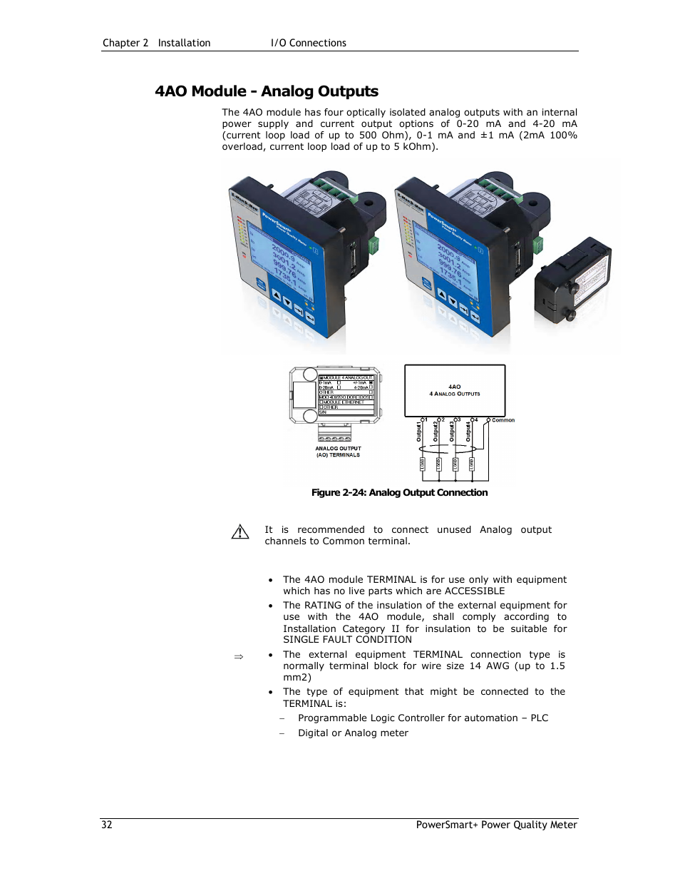 4ao module - analog outputs | E-Mon E-PS-E-RTU-N User Manual | Page 32 / 160