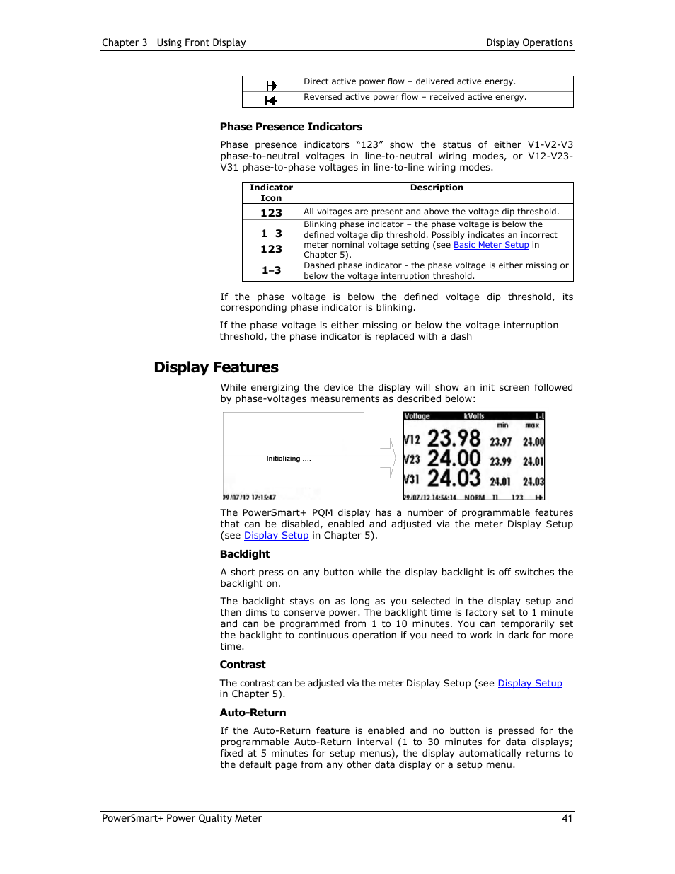 Display features | E-Mon E-PS-E-RTU-N User Manual | Page 41 / 160