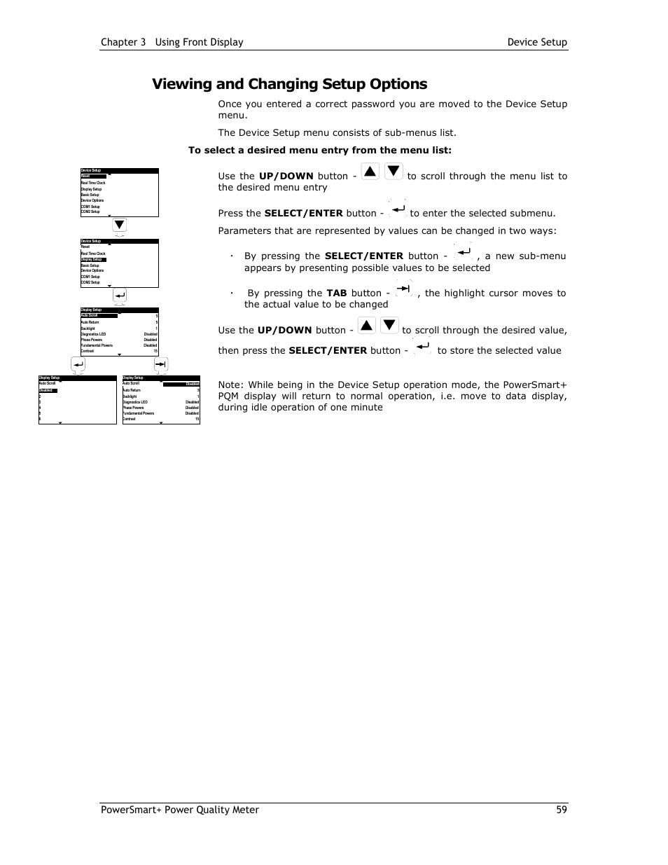 Viewing and changing setup options | E-Mon E-PS-E-RTU-N User Manual | Page 59 / 160